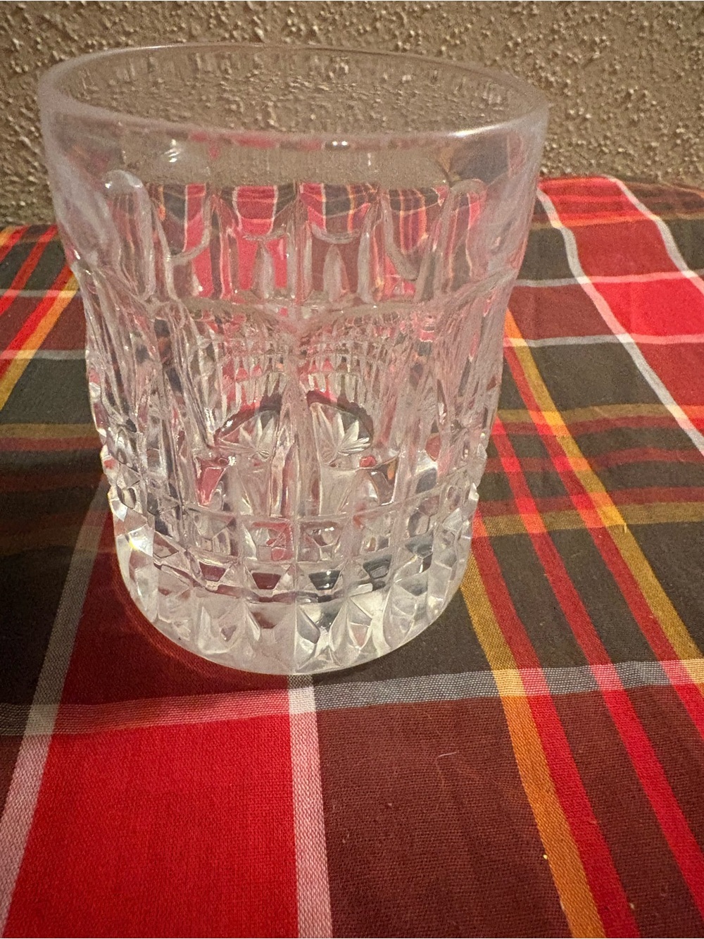 Vintage Clear Cut Crystal-Look Tumbler Glass - Possibly Gorham  Fairfax Barware